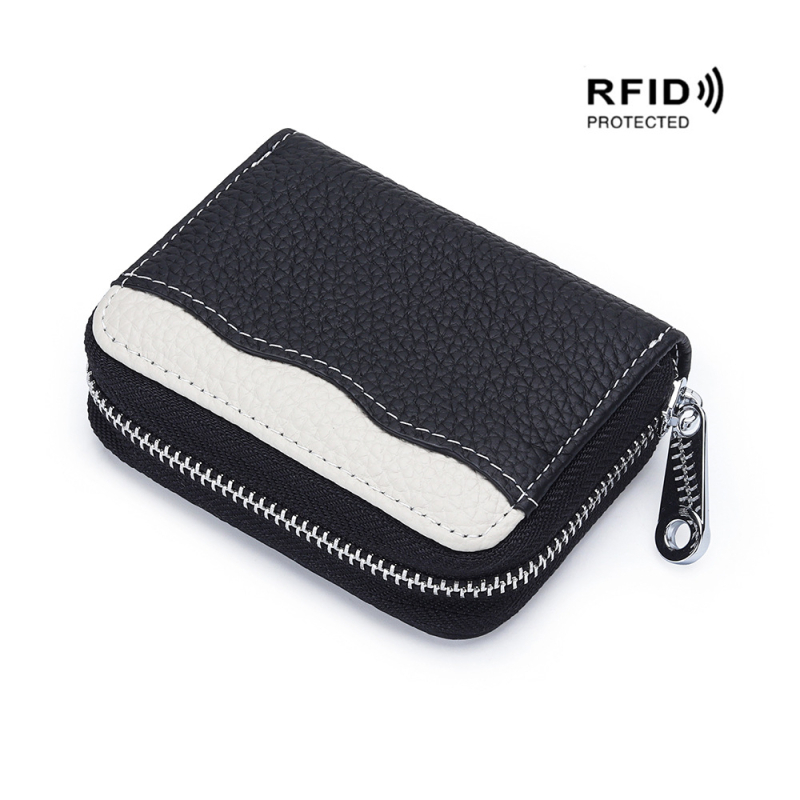 Valódi bőrből készült kártyatartó, első réteg tehénbőrből, rövid stílus, 18 kártyahellyel, uniszex