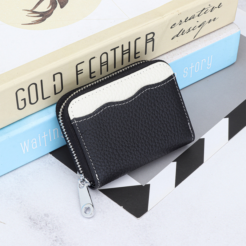 Valódi bőrből készült kártyatartó, első réteg tehénbőrből, rövid stílus, 18 kártyahellyel, uniszex