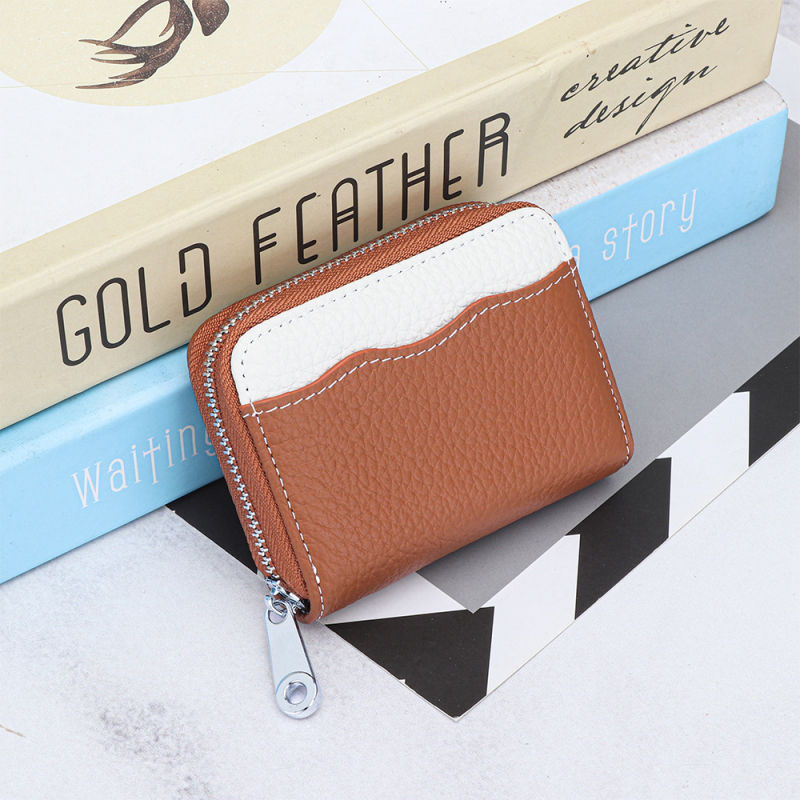 Valódi bőrből készült kártyatartó, első réteg tehénbőrből, rövid stílus, 18 kártyahellyel, uniszex