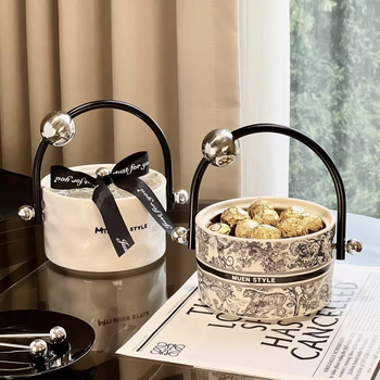 Mu en porcelán gyümölcstál, könnyed luxus retro stílus, 2024-es piacra kerülés, első osztályú minőség