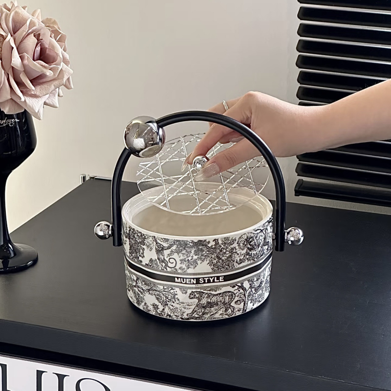 Mu en porcelán gyümölcstál, könnyed luxus retro stílus, 2024-es piacra kerülés, első osztályú minőség