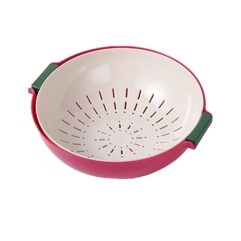 Két oldalú műanyag leeresztő kosár gyümölcsök és zöldségek mosásához, japán stílusú konyha