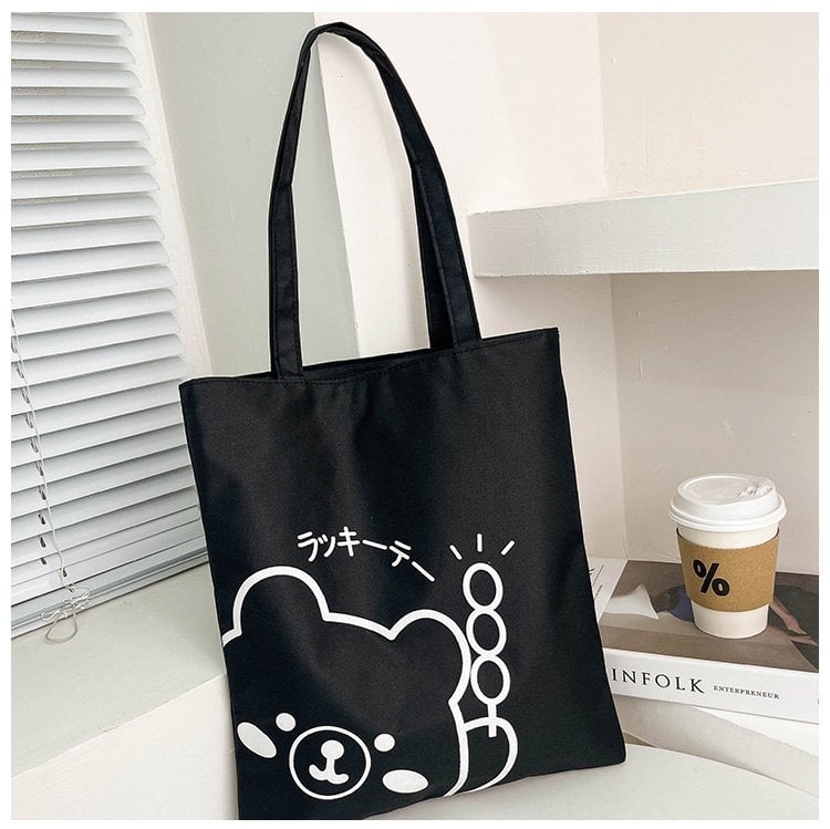 Manwen Tote táska Oxford anyagból, függőleges négyzetes forma, cipzáras nyitás