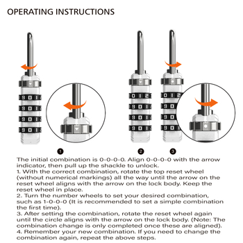 Комбинационен заключващ механизъм за шкафове и багаж, модел 884HP, цинкова сплав, стил лек лукс, дебелина на заключващия прът 3.8 мм, разстояние между пръчките 12 мм, марка Up Security/Abseko