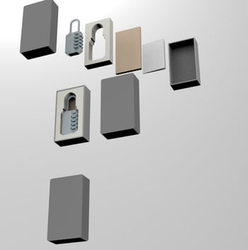 Комбинационен заключващ механизъм за шкафове и багаж, модел 884HP, цинкова сплав, стил лек лукс, дебелина на заключващия прът 3.8 мм, разстояние между пръчките 12 мм, марка Up Security/Abseko