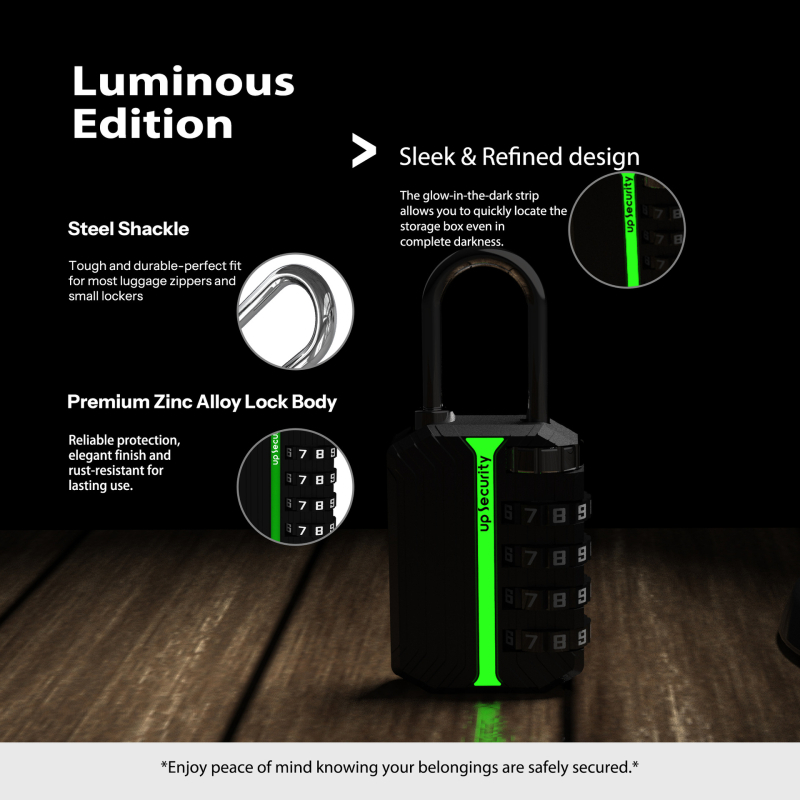 Комбинационен заключващ механизъм за шкафове и багаж, модел 884HP, цинкова сплав, стил лек лукс, дебелина на заключващия прът 3.8 мм, разстояние между пръчките 12 мм, марка Up Security/Abseko