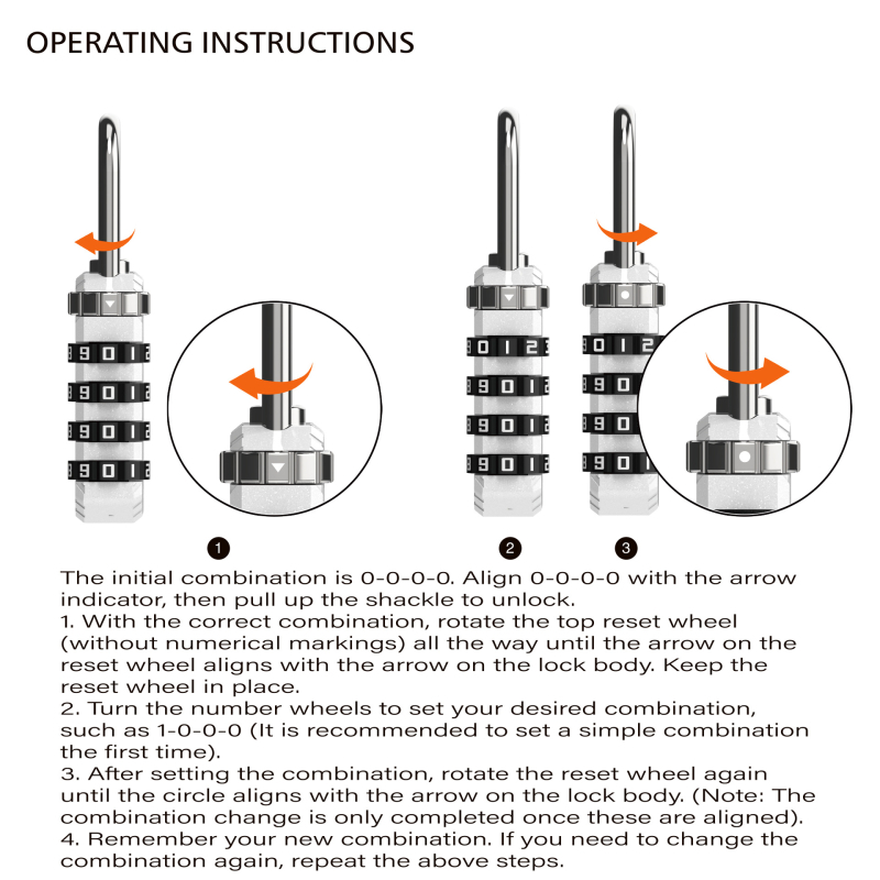 Комбинационен заключващ механизъм за шкафове и багаж, модел 884HP, цинкова сплав, стил лек лукс, дебелина на заключващия прът 3.8 мм, разстояние между пръчките 12 мм, марка Up Security/Abseko