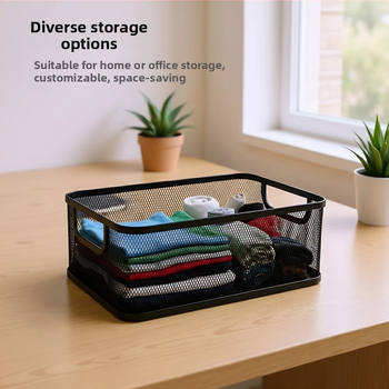 Metalna košara za skladištenje, moderan minimalistički stil; pogodna za donje rublje, uredski pribor, voće, povrće, kozmetiku/nakit; model: Storage basket; pakiranje: 1–50 komada