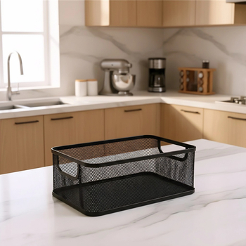 Metalna košara za skladištenje, moderan minimalistički stil; pogodna za donje rublje, uredski pribor, voće, povrće, kozmetiku/nakit; model: Storage basket; pakiranje: 1–50 komada