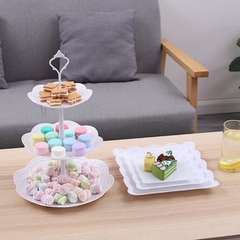 3‑szintes műanyag gyümölcstál európai stílusban, egyszerű kialakítás; Qian Yi márka; 2017 tavaszán debütált.