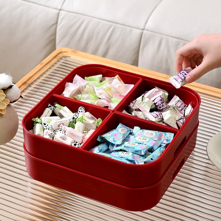 Plastična posuda za voće s podijeljenim višeslojnim poslužavnikom; vintage stil, novi kineski stil, izlazi 2024