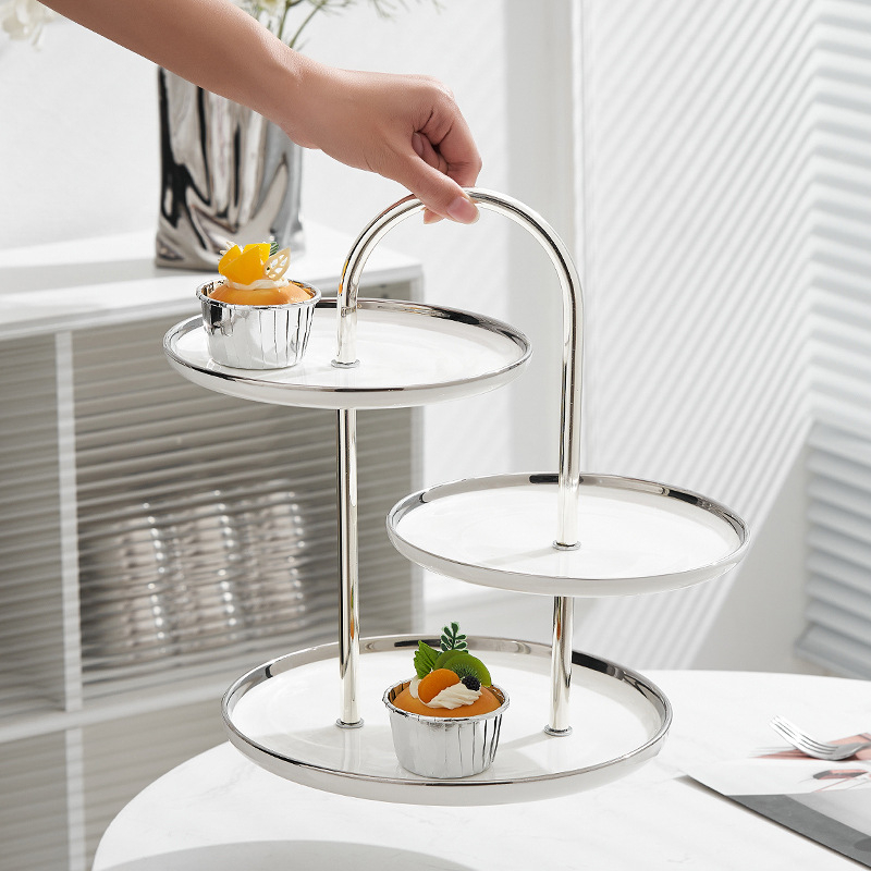 Porcelanski stalak za izlaganje desertnih jela za stolom, Wanlian Ceramics, premium kvaliteta, lagani luksuzni stil, jednostavan stil
