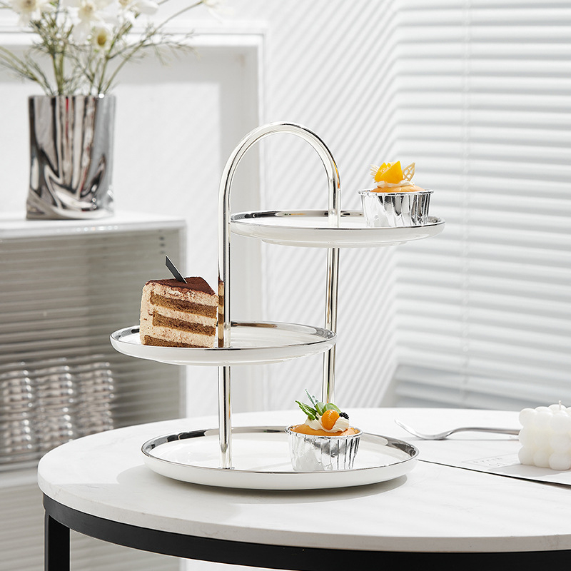 Porcelanski stalak za izlaganje desertnih jela za stolom, Wanlian Ceramics, premium kvaliteta, lagani luksuzni stil, jednostavan stil