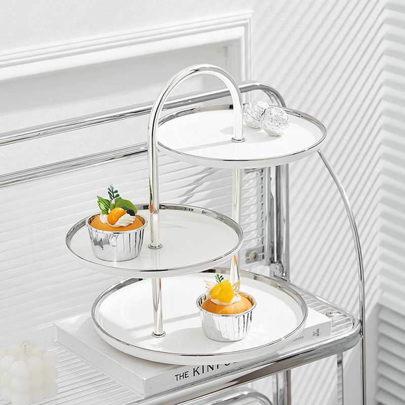 Porcelanski stalak za izlaganje desertnih jela za stolom, Wanlian Ceramics, premium kvaliteta, lagani luksuzni stil, jednostavan stil