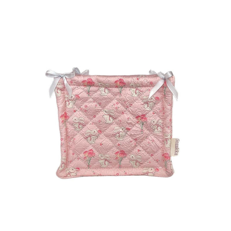 Košara za pohranu od tekstila s quilt dizajnom, model 5224, korejskog stila, pogodna za kozmetiku, grickalice, lijekove, nakit, voće i kablove