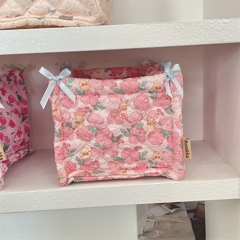 Košara za pohranu od tekstila s quilt dizajnom, model 5224, korejskog stila, pogodna za kozmetiku, grickalice, lijekove, nakit, voće i kablove