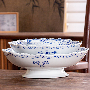 Farfurie de fructe din porțelan Jingdezhen, lansare 2024, calitate de primă clasă, stil simplu