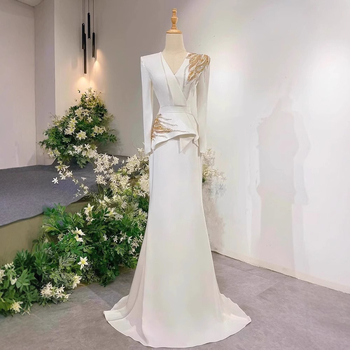 Rochie de seară pentru gazdă și reprezentații, mâneci lungi, fustă lungă, talie mijlocie înaltă, material poliester, conținut principal 30–50%