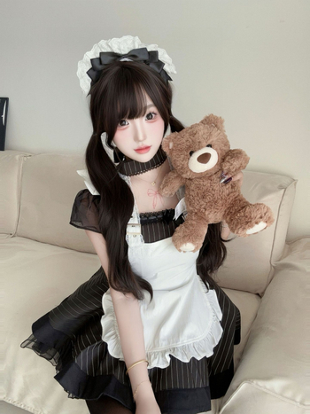 Lolita kostim služkinje za cosplay – poliester, branda FAMMEZ, ljeto 2025, svjež i sladak Lolita stil