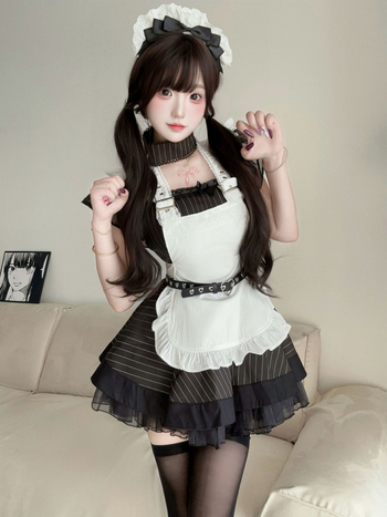 Lolita kostim služkinje za cosplay – poliester, branda FAMMEZ, ljeto 2025, svjež i sladak Lolita stil