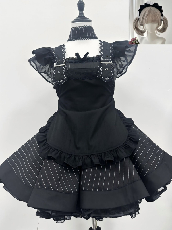 Lolita kostim služkinje za cosplay – poliester, branda FAMMEZ, ljeto 2025, svjež i sladak Lolita stil