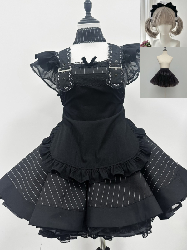 Lolita kostim služkinje za cosplay – poliester, branda FAMMEZ, ljeto 2025, svjež i sladak Lolita stil