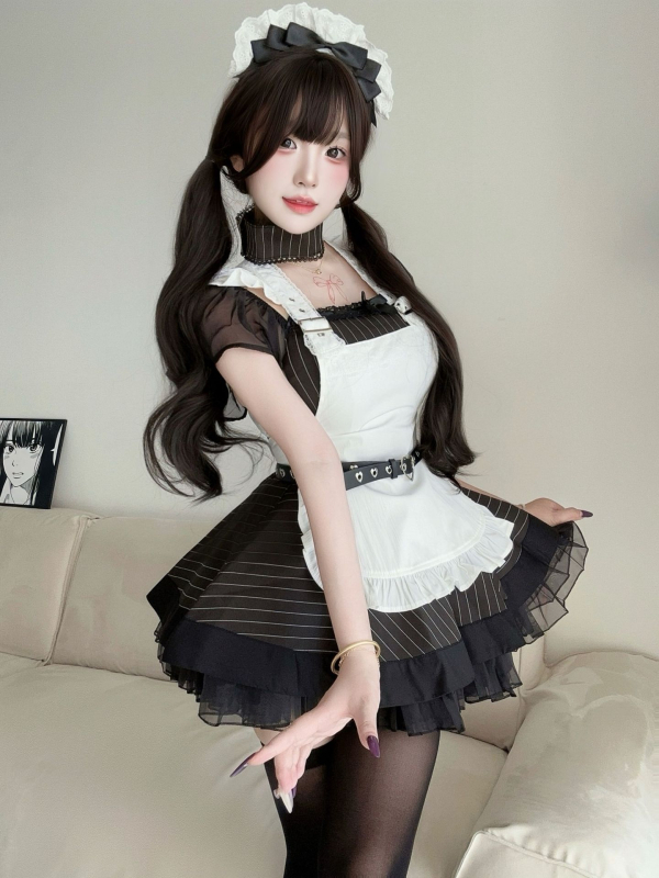 Lolita kostim služkinje za cosplay – poliester, branda FAMMEZ, ljeto 2025, svjež i sladak Lolita stil
