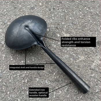 Lyžica na varenie z železa; rukoväť z železa; vysoká teplotná odolnosť; prispôsobiteľné spracovanie; moderný minimalistický štýl