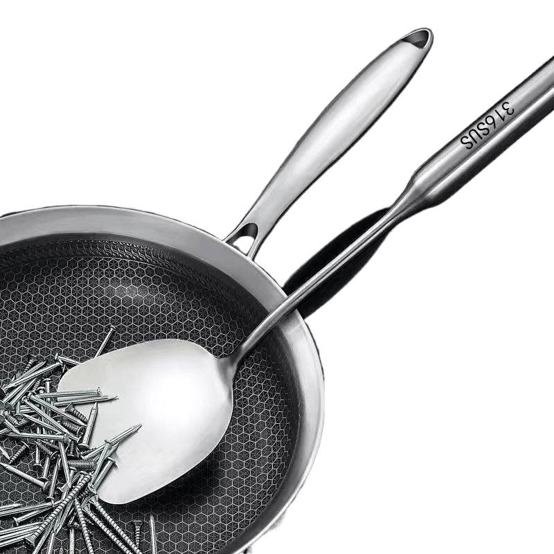 Set žlica i spatula od nehrđajućeg čelika, monolitna konstrukcija, zaštita od opeklina, neprijanjajući kuhinjski alat
