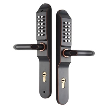 Двустранна механична кодова ключалка за врати с ключ за външни порти и огради, модел 608as, цинкова сплав, дебелина на заключващата пръчка 8 мм, разстояние между пръчките 3,5 мм, тип числова, за дома и бизнеса