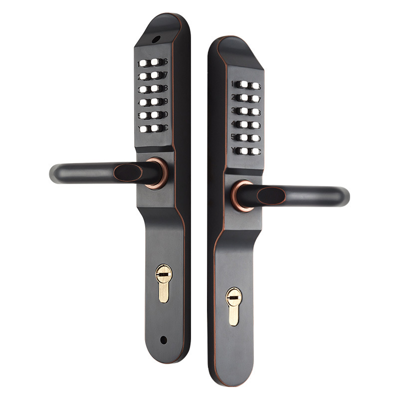 Двустранна механична кодова ключалка за врати с ключ за външни порти и огради, модел 608as, цинкова сплав, дебелина на заключващата пръчка 8 мм, разстояние между пръчките 3,5 мм, тип числова, за дома и бизнеса