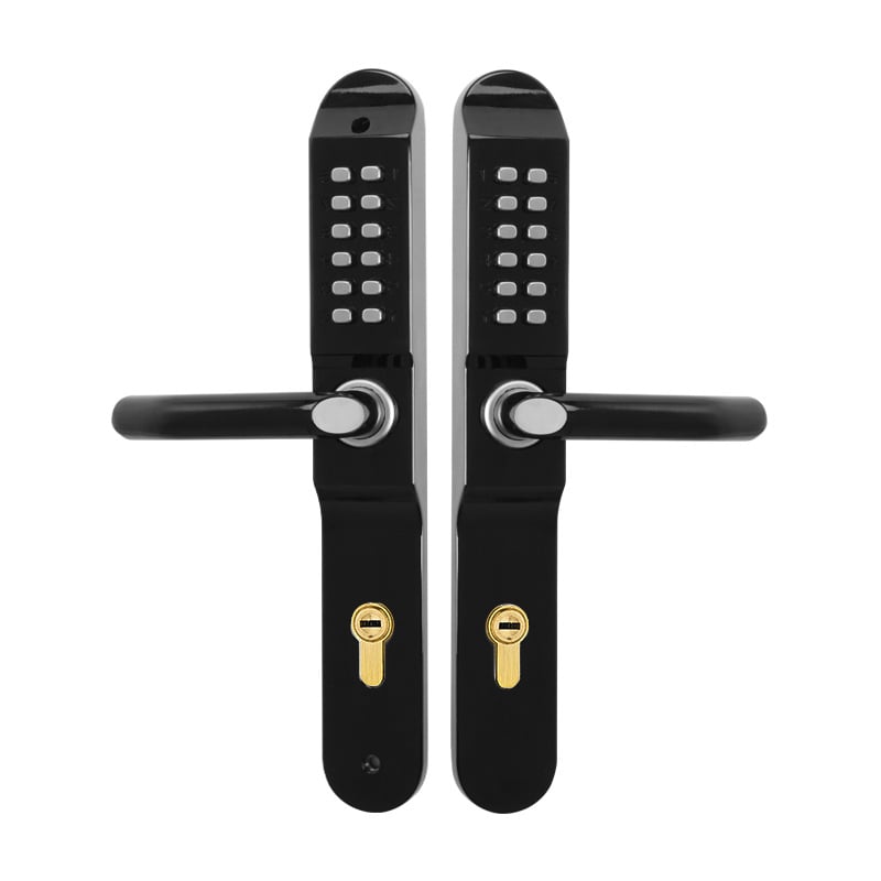 Двустранна механична кодова ключалка за врати с ключ за външни порти и огради, модел 608as, цинкова сплав, дебелина на заключващата пръчка 8 мм, разстояние между пръчките 3,5 мм, тип числова, за дома и бизнеса