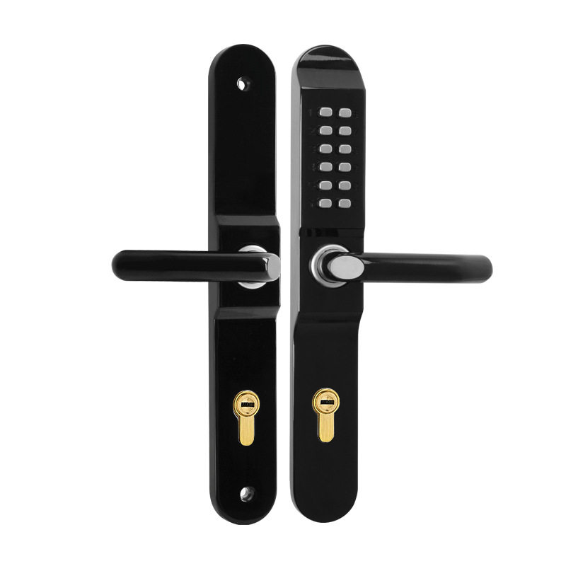 Двустранна механична кодова ключалка за врати с ключ за външни порти и огради, модел 608as, цинкова сплав, дебелина на заключващата пръчка 8 мм, разстояние между пръчките 3,5 мм, тип числова, за дома и бизнеса