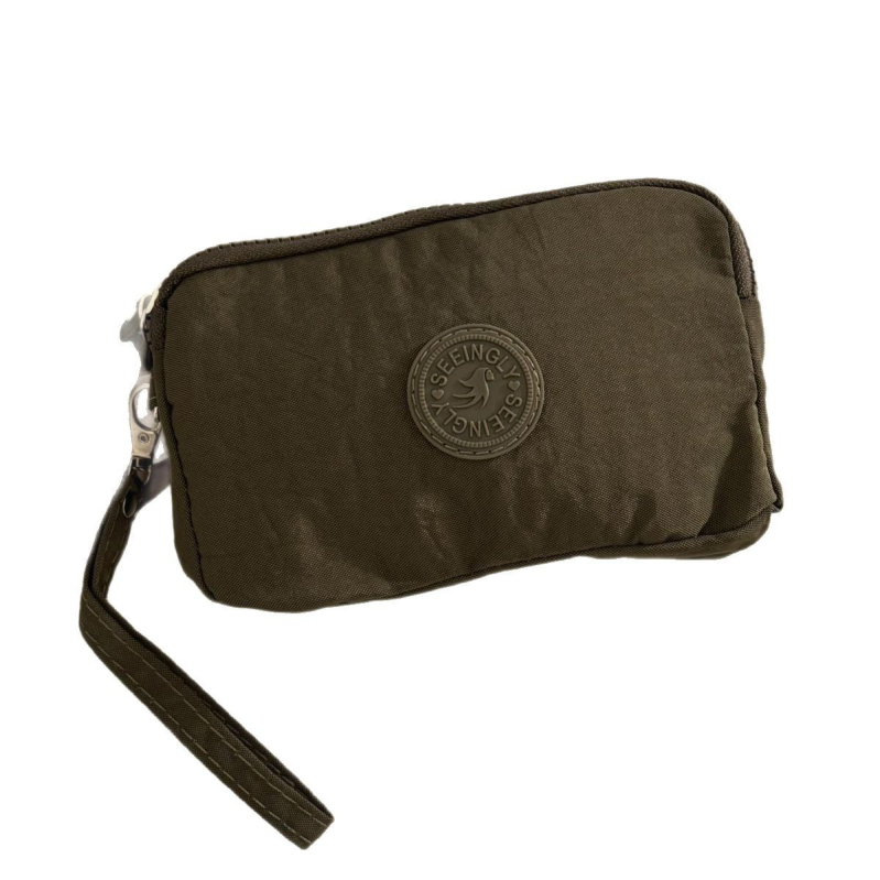 Монетник от найлон, градски минимализъм, 3-слоен цип, голям капацитет, водоустойчив за телефон и ключове