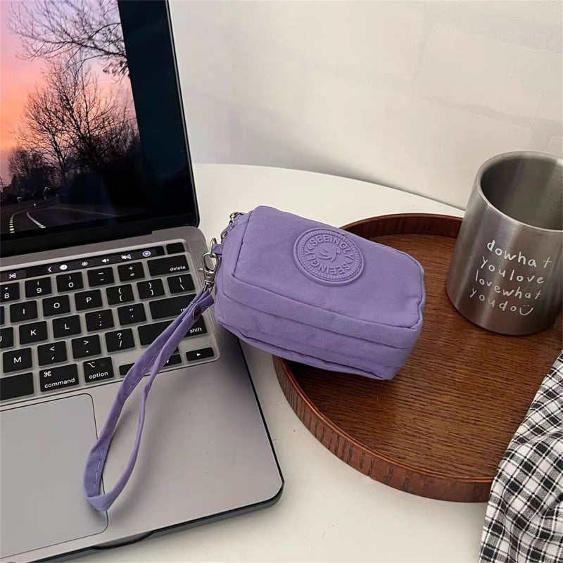 Монетник от найлон, градски минимализъм, 3-слоен цип, голям капацитет, водоустойчив за телефон и ключове