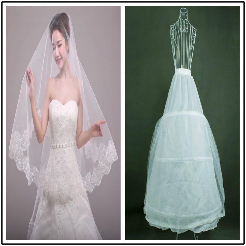 Esküvői egyrétegű csipkés fátyol, kötött, egyszerű uniszex fejfedő kiegészítő