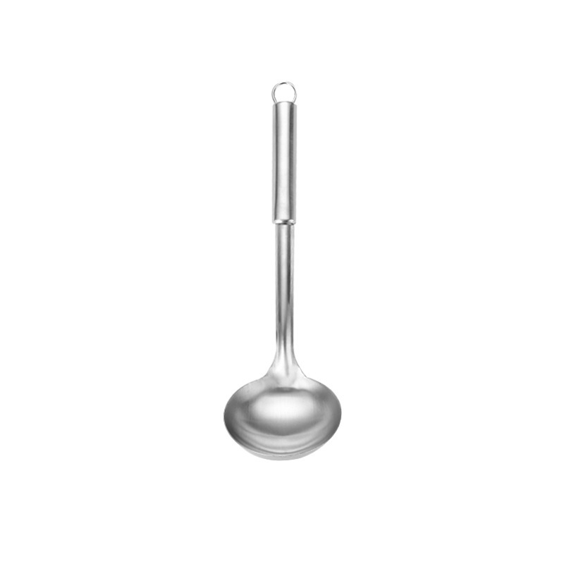 Set kuhinjskih posuđa od nehrđajućeg čelika 201 – lopatica, jušna žlica, žlica s otvorima, žlica za lonac, cjediljna žlica; visoka otpornost na temperature, zaštita od opeklina, moderan minimalistički dizajn