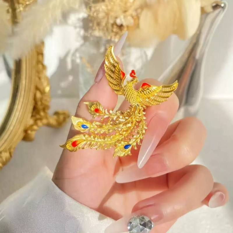 Réz gyűrű Phoenix motívummal, esküvői, állítható, geometriai stílus, galvanikus bevonat