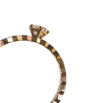 Geometriai méhsejt gyűrű teljes és fél gyémánt díszítéssel, elektroplating bevonatú, V arany, női stílus