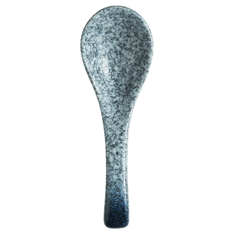 Japán stílusú kerámiás leveskanál, egyszínű mintázat, nyomtatott logó