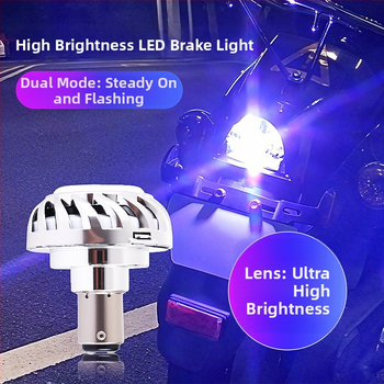 LED stabdžių galinė lemputė motociklams ir elektriniams dviračiams su Angel Eyes, modelis SCD-46, 12V, 5W, 200 lm