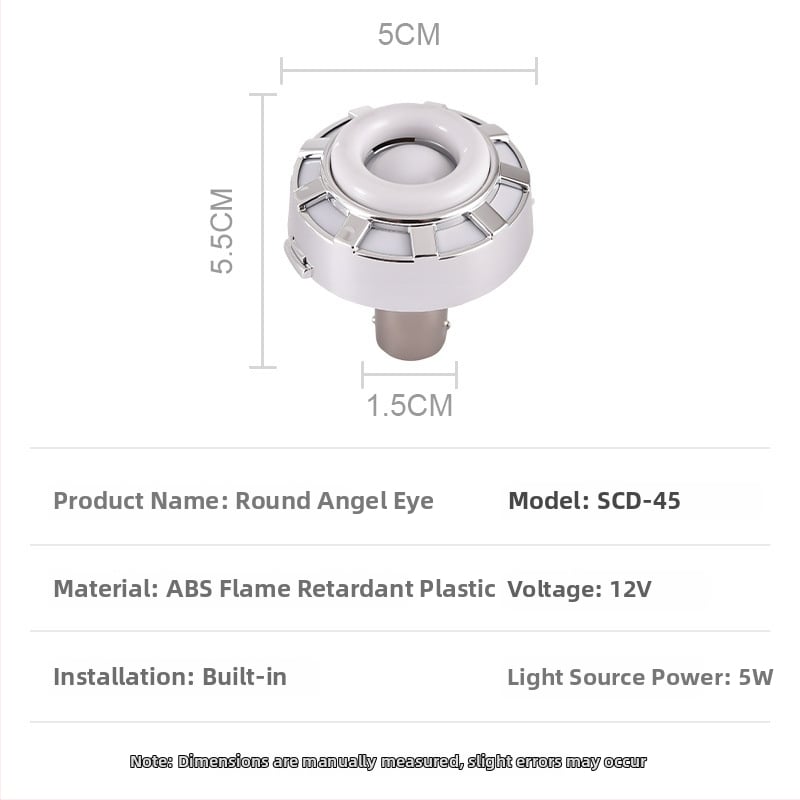 LED stabdžių galinė lemputė motociklams ir elektriniams dviračiams su Angel Eyes, modelis SCD-46, 12V, 5W, 200 lm