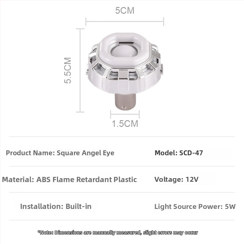 LED stabdžių galinė lemputė motociklams ir elektriniams dviračiams su Angel Eyes, modelis SCD-46, 12V, 5W, 200 lm