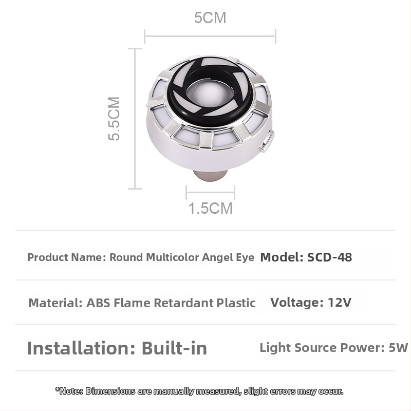LED stabdžių galinė lemputė motociklams ir elektriniams dviračiams su Angel Eyes, modelis SCD-46, 12V, 5W, 200 lm