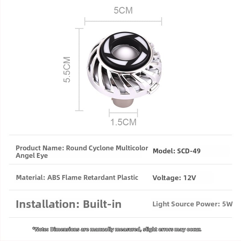 LED stabdžių galinė lemputė motociklams ir elektriniams dviračiams su Angel Eyes, modelis SCD-46, 12V, 5W, 200 lm
