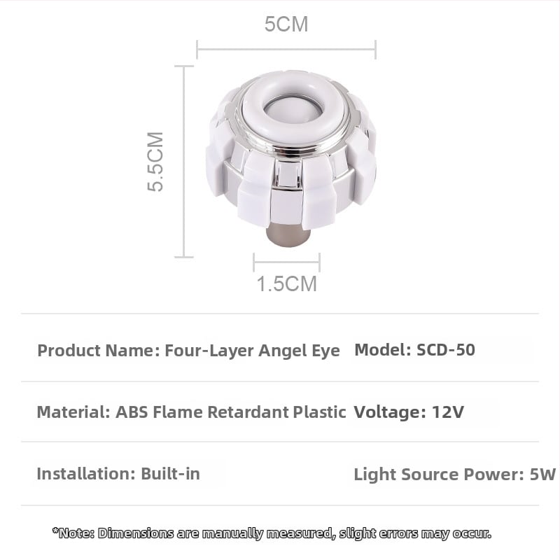 LED stabdžių galinė lemputė motociklams ir elektriniams dviračiams su Angel Eyes, modelis SCD-46, 12V, 5W, 200 lm