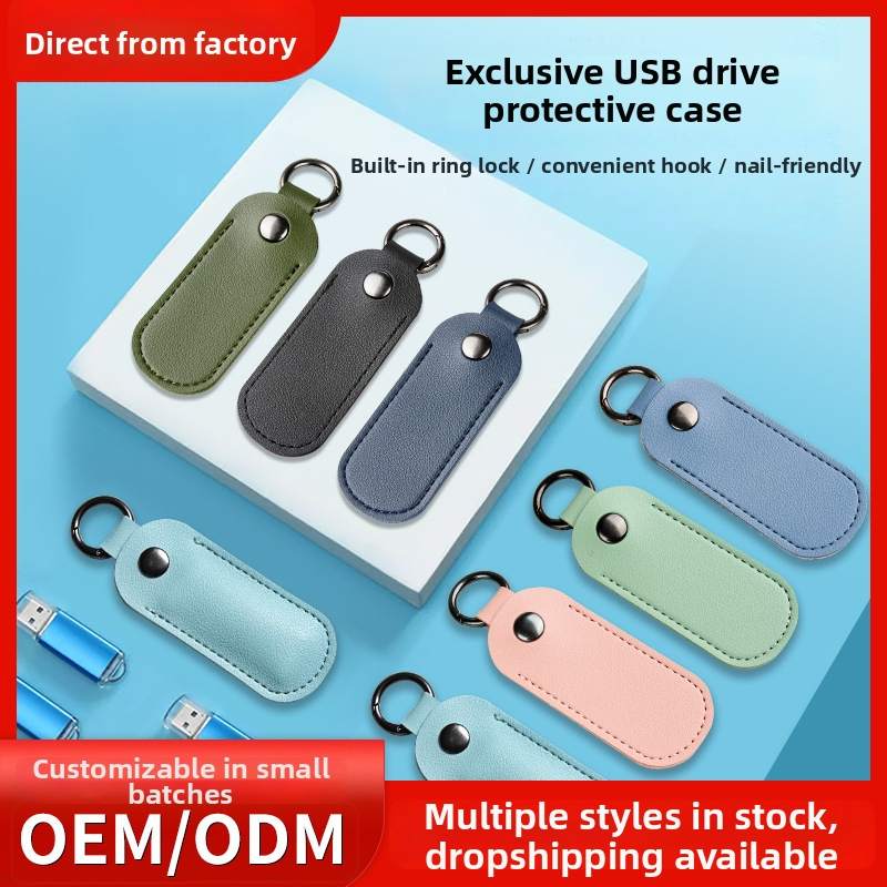 PU bőr USB-meghajtó és fülhallgató tok – egyszínű kialakítás, ultra könnyű, vízálló, lopás elleni védelem – kulcstartó táska
