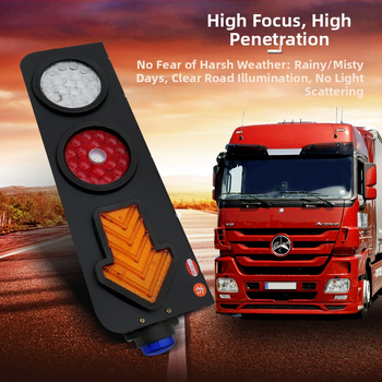 LED задно светло за камион, 24V, ABS корпус, централно задно светло, индикатор завой и стоп сигнал