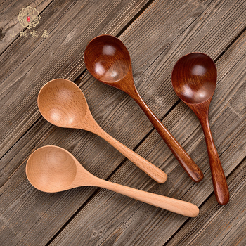 Hosszú nyeletű fakanál – egyszínű, logó nyomtatva, Xiaotong Home, testreszabható feldolgozás