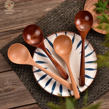 Hosszú nyeletű fakanál – egyszínű, logó nyomtatva, Xiaotong Home, testreszabható feldolgozás